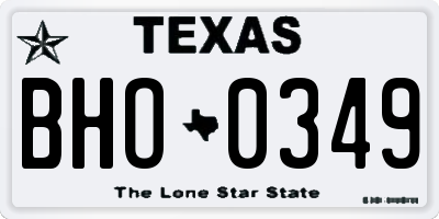 TX license plate BHO0349