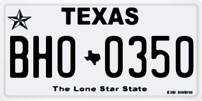 TX license plate BHO0350
