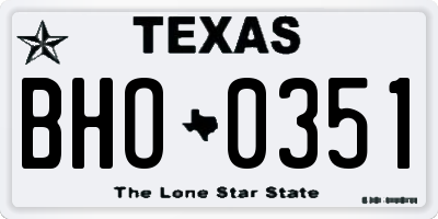 TX license plate BHO0351