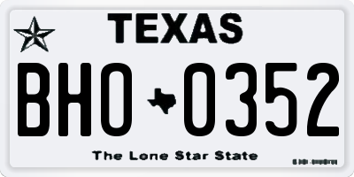 TX license plate BHO0352