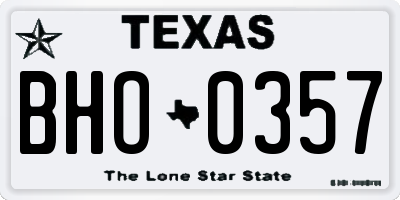 TX license plate BHO0357