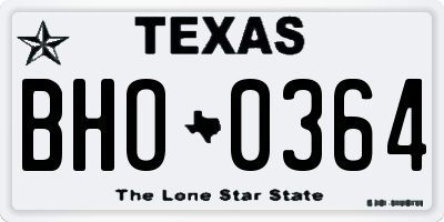 TX license plate BHO0364