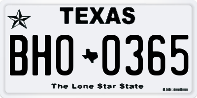 TX license plate BHO0365
