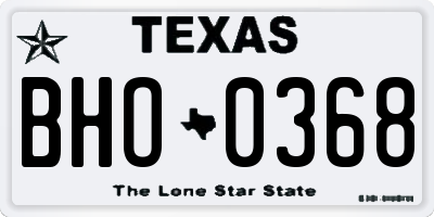TX license plate BHO0368