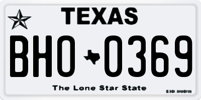TX license plate BHO0369