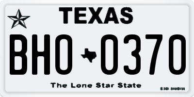TX license plate BHO0370