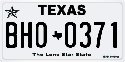 TX license plate BHO0371