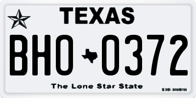 TX license plate BHO0372