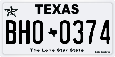 TX license plate BHO0374