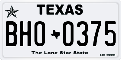 TX license plate BHO0375
