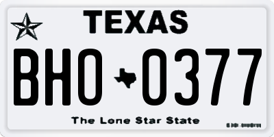 TX license plate BHO0377