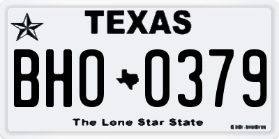 TX license plate BHO0379