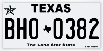 TX license plate BHO0382