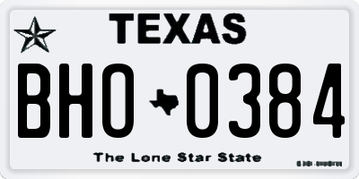 TX license plate BHO0384