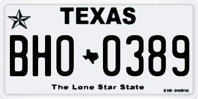 TX license plate BHO0389