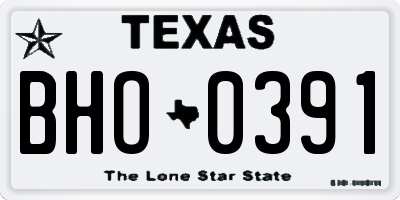 TX license plate BHO0391