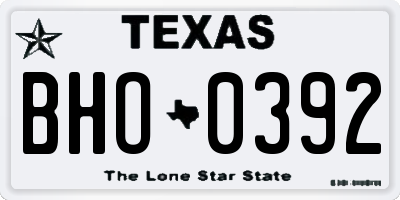 TX license plate BHO0392