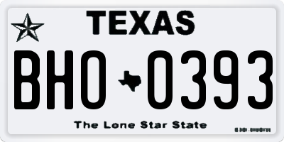 TX license plate BHO0393
