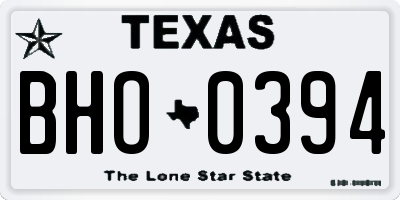 TX license plate BHO0394