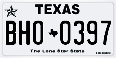 TX license plate BHO0397