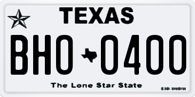 TX license plate BHO0400