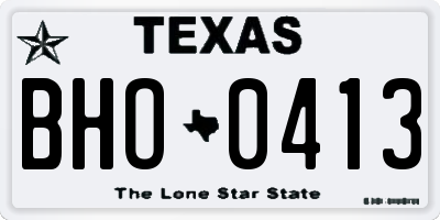 TX license plate BHO0413