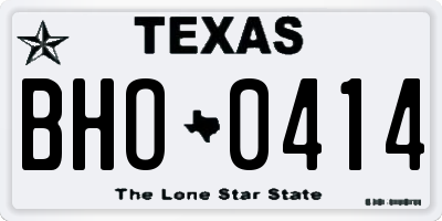 TX license plate BHO0414