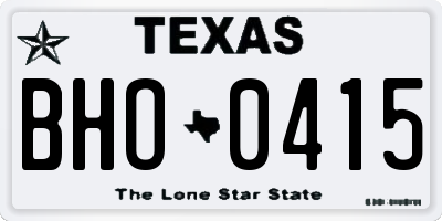 TX license plate BHO0415