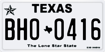 TX license plate BHO0416