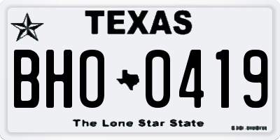 TX license plate BHO0419