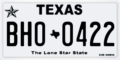 TX license plate BHO0422