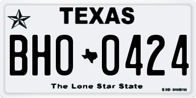 TX license plate BHO0424