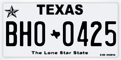 TX license plate BHO0425