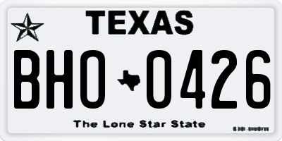 TX license plate BHO0426