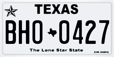 TX license plate BHO0427