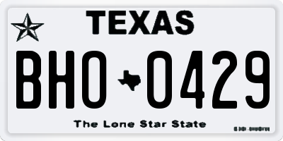 TX license plate BHO0429