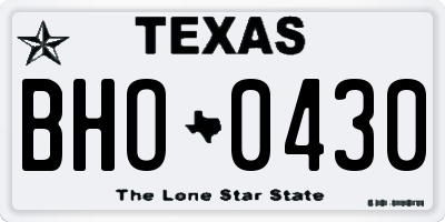 TX license plate BHO0430