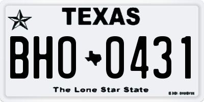 TX license plate BHO0431