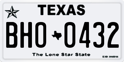 TX license plate BHO0432