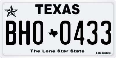 TX license plate BHO0433