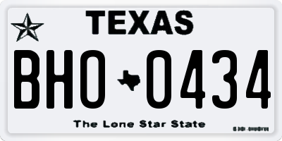 TX license plate BHO0434