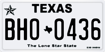 TX license plate BHO0436