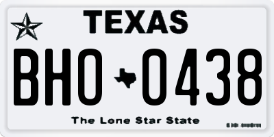 TX license plate BHO0438