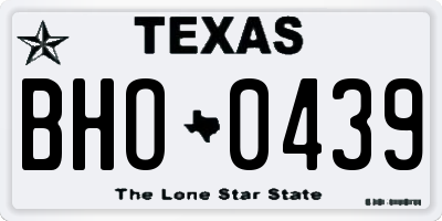 TX license plate BHO0439