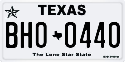 TX license plate BHO0440
