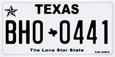 TX license plate BHO0441
