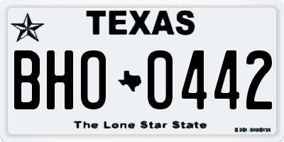 TX license plate BHO0442