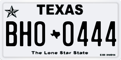TX license plate BHO0444