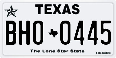 TX license plate BHO0445