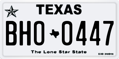 TX license plate BHO0447